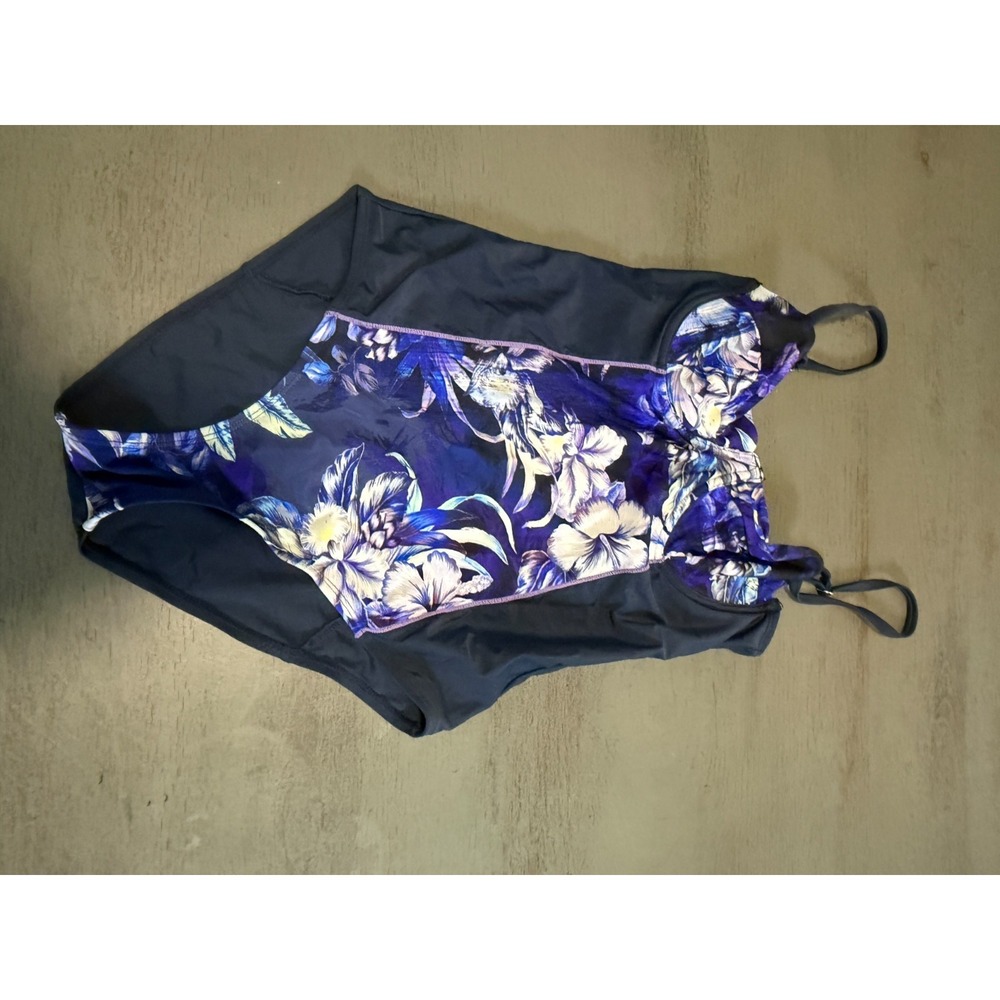 blue underwire CYN & LUCA one piece swimsuit size small